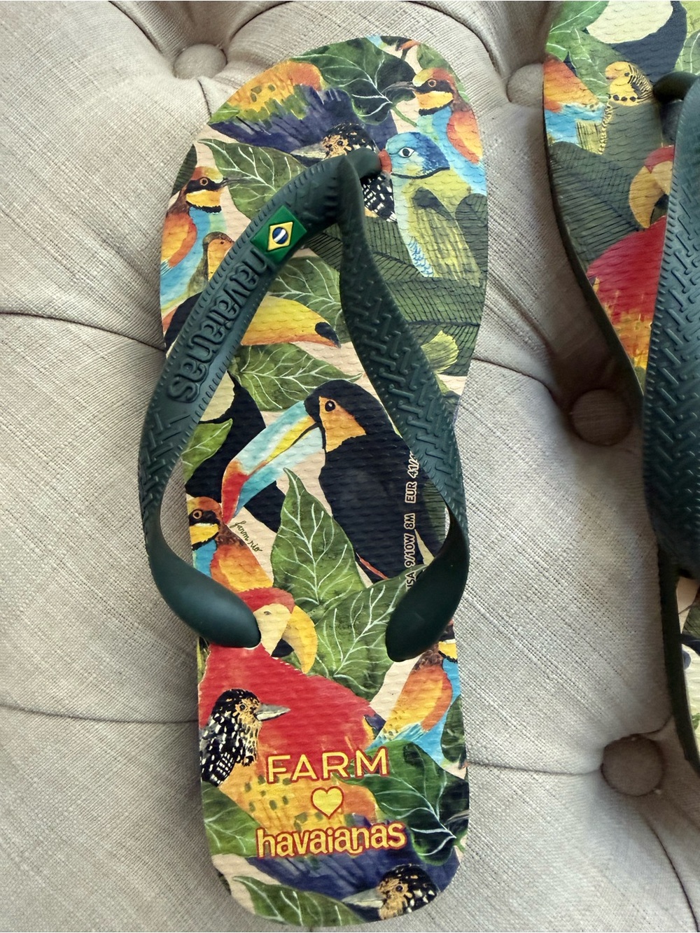 Havaianas & Farm Rio Colab Flip Flop Size 9/10w USA
